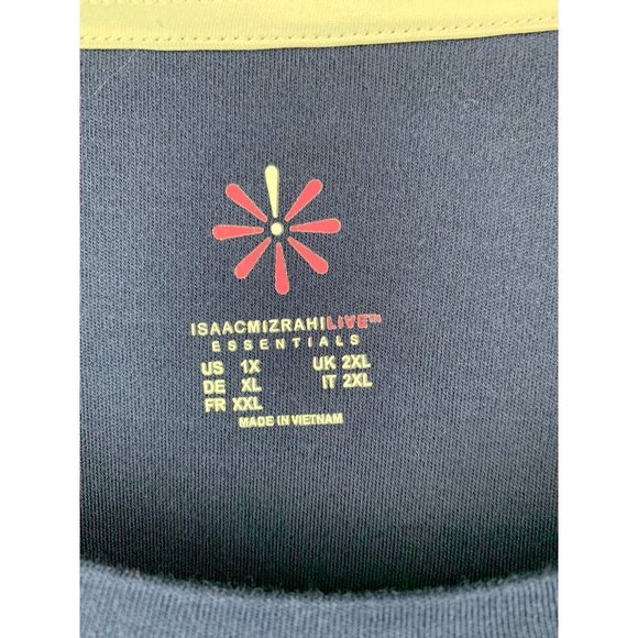 Isaac Mizrahi Live Essentials Womens 3/4 Sleeve Navy Blue Top 1X - Picture 4 of 4